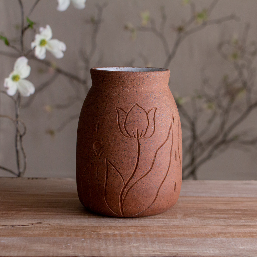 Stoneware Cottage Tulip Vase