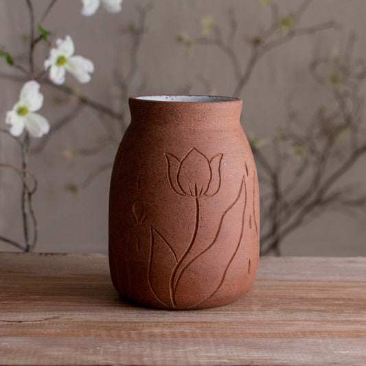 Stoneware Cottage Tulip Vase
