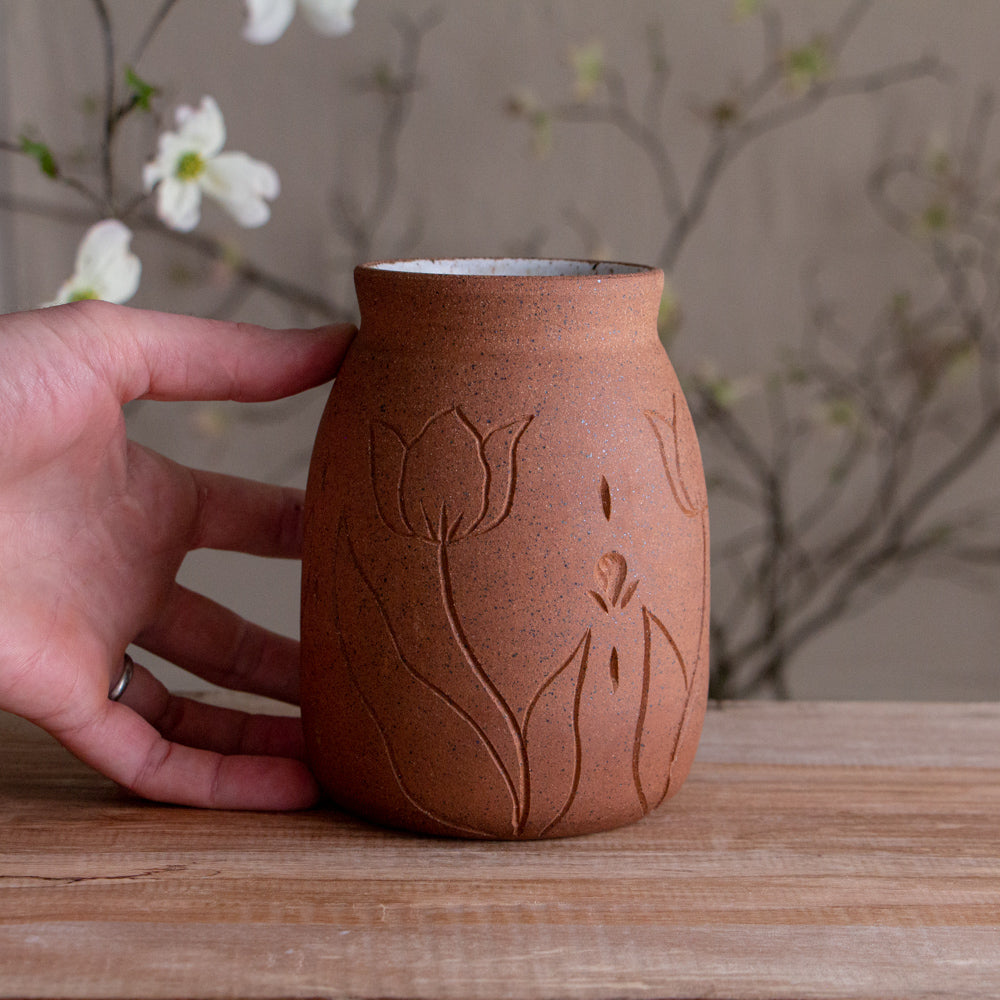 Stoneware Cottage Tulip Vase