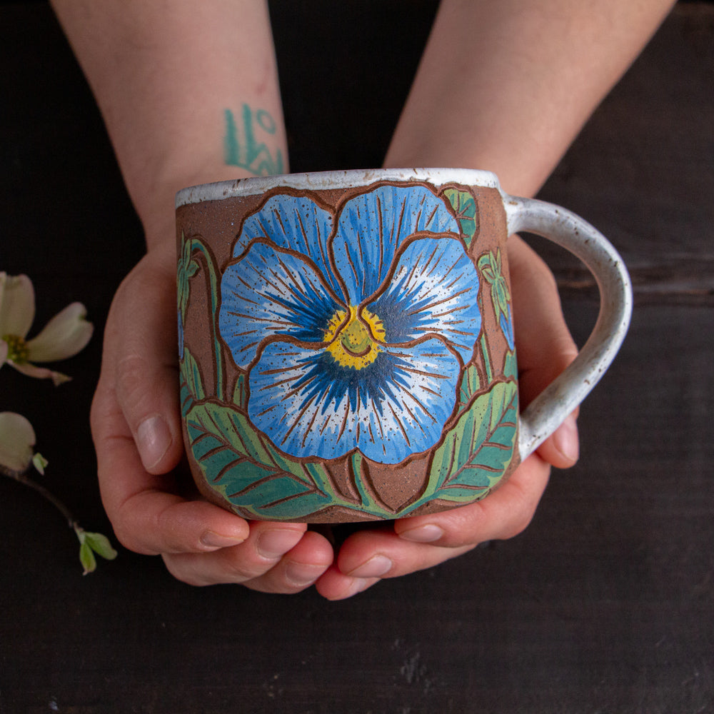 Pansy Stoneware Mug #2 [14oz]