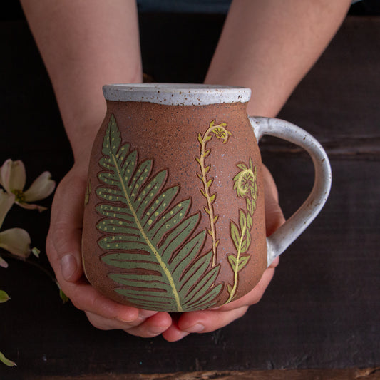 Tall Fern Stoneware Mug [19oz]