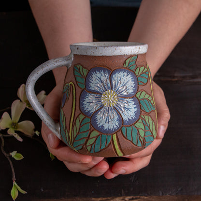 Tall Hellebore Stoneware Mug #2 [18oz]