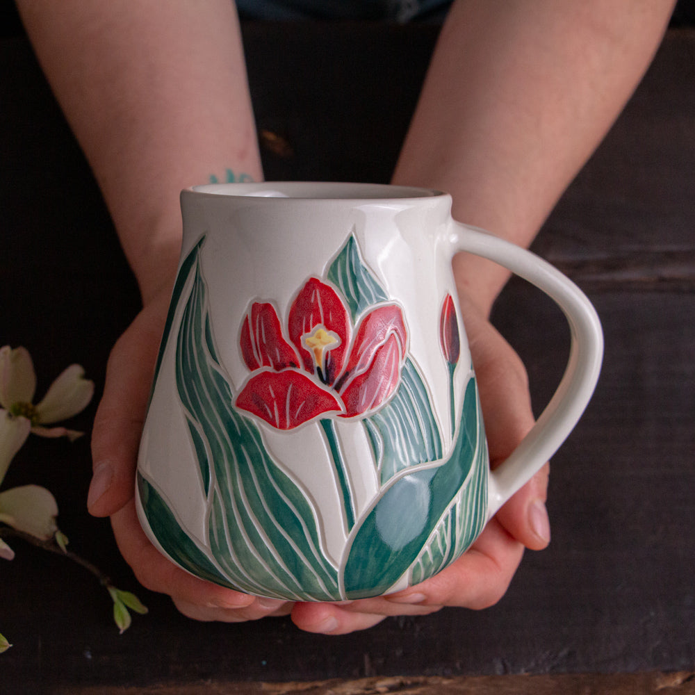 Tall Red Tulip Mug #2 [18oz]