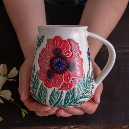 Tall Red Poppy Mug #2 [20oz]