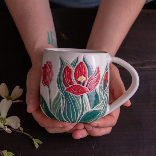 Red Tulip Mug
