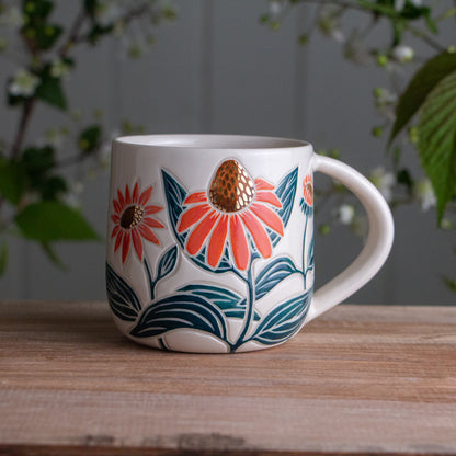 Peach Echinacea Mug