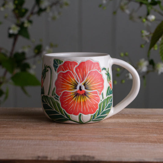 Orange Pansy Botanic Mug 12oz