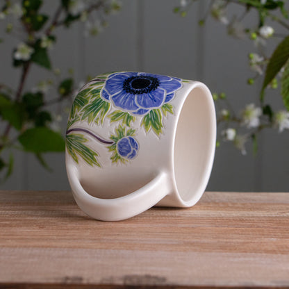 Blue Anemone Botanic Mug 16-17oz