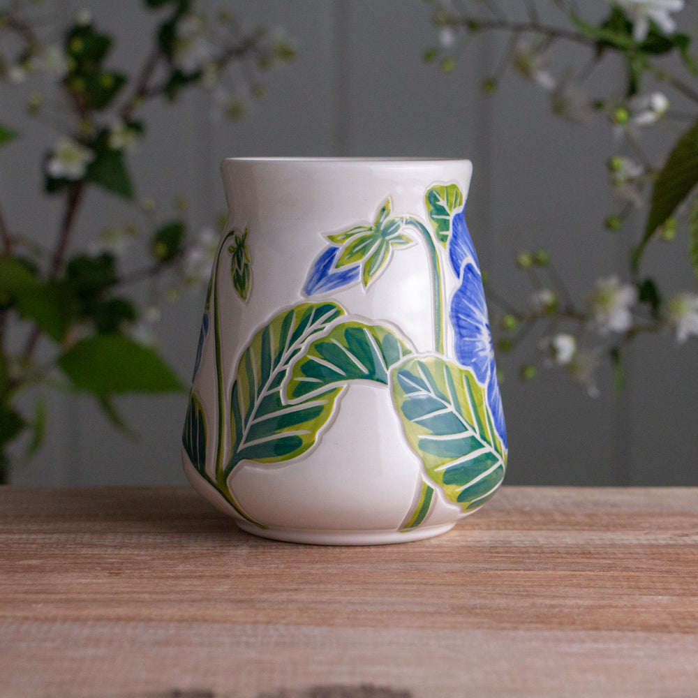Blue Pansy Wrap-Around Mug #1 [17oz]