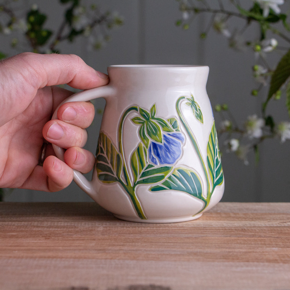 Blue Pansy Wrap-Around Mug #1 [17oz]