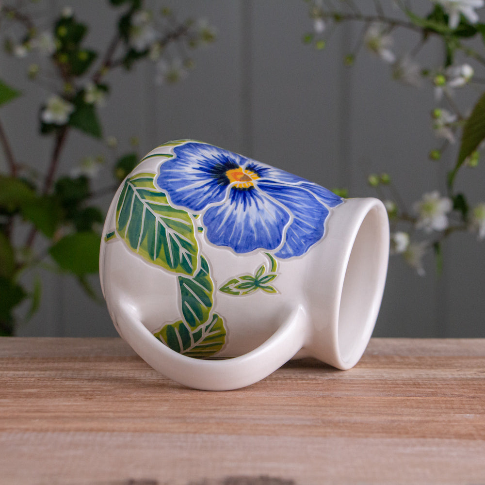 Blue Pansy Wrap-Around Mug #1 [17oz]