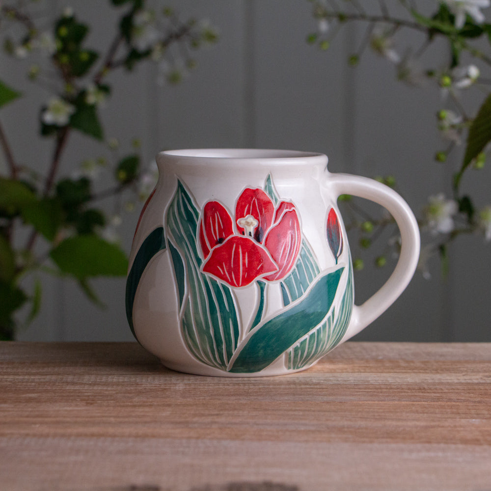 Red Tulip Wrap-Around Mug #1 [14oz]