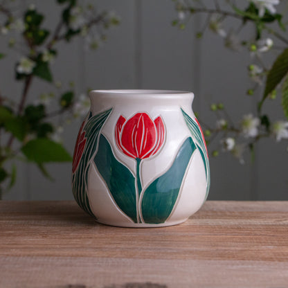 Red Tulip Wrap-Around Mug #1 [14oz]