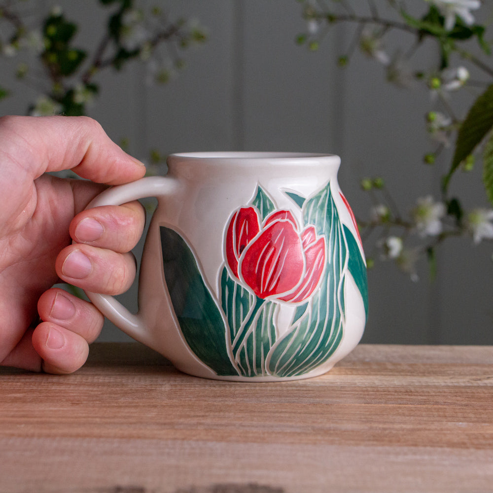 Red Tulip Wrap-Around Mug #1 [14oz]