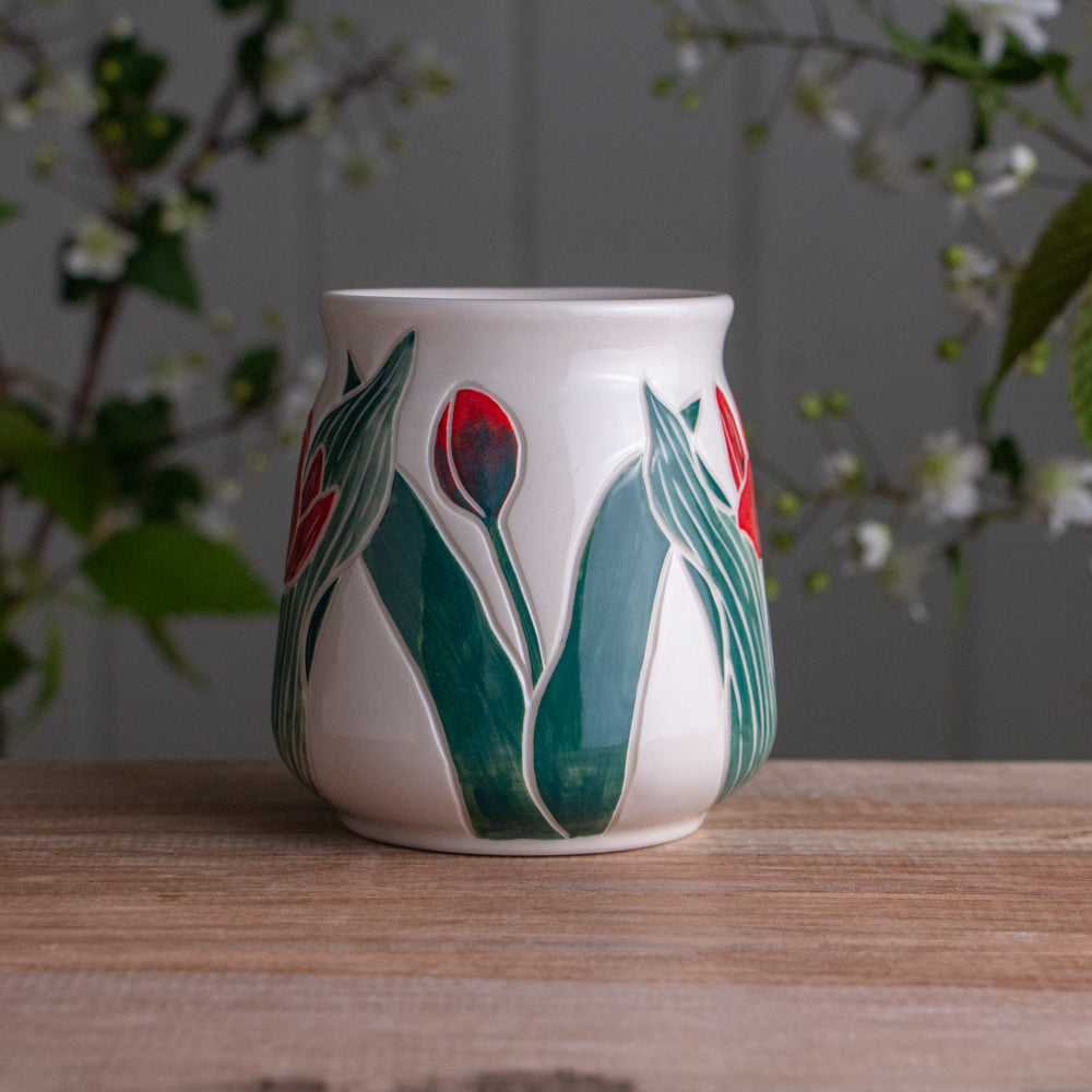 Red Tulip Wrap-Around Mug #2 [16oz]