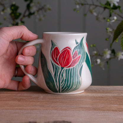 Red Tulip Wrap-Around Mug #2 [16oz]