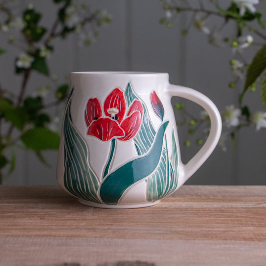 Red Tulip Wrap-Around Mug #3 [16oz]