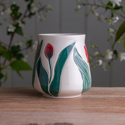 Red Tulip Wrap-Around Mug #3 [16oz]