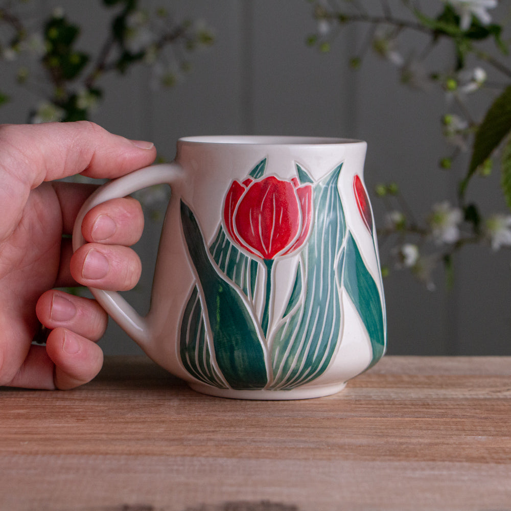 Red Tulip Wrap-Around Mug #3 [16oz]