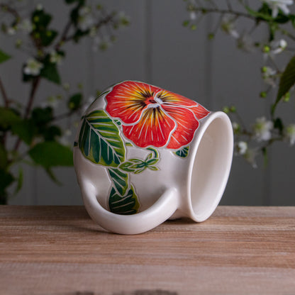 Orange Pansy Wrap-Around Mug #1 [16oz]