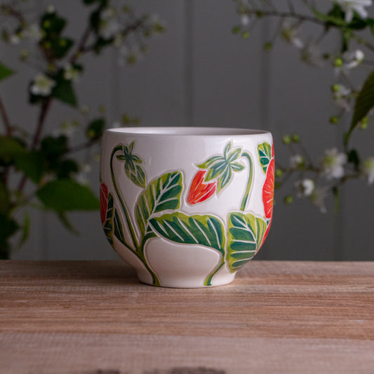 Orange Pansy Wrap-Around Mug #2 [14oz]