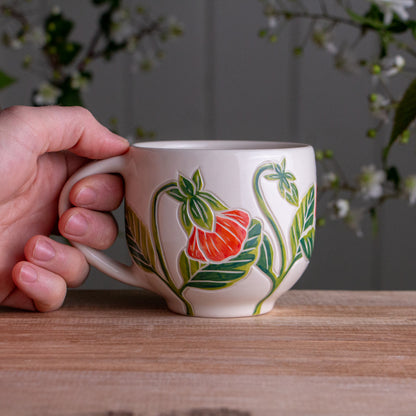 Orange Pansy Wrap-Around Mug #2 [14oz]