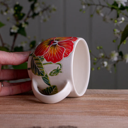 Orange Pansy Wrap-Around Mug #2 [14oz]