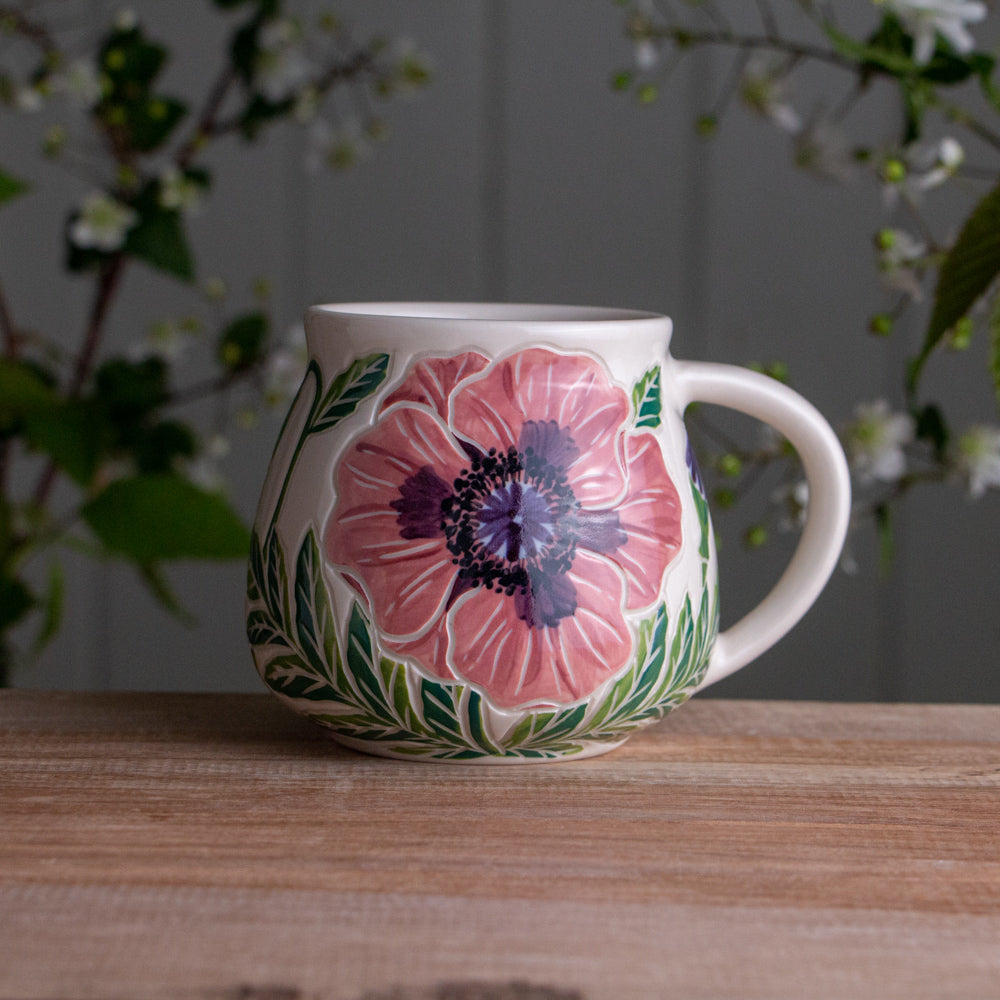 Purple Poppy Wrap-Around Mug #1 [16oz]
