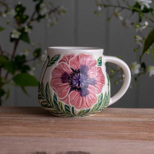 Purple Poppy Wrap-Around Mug #1 [16oz]