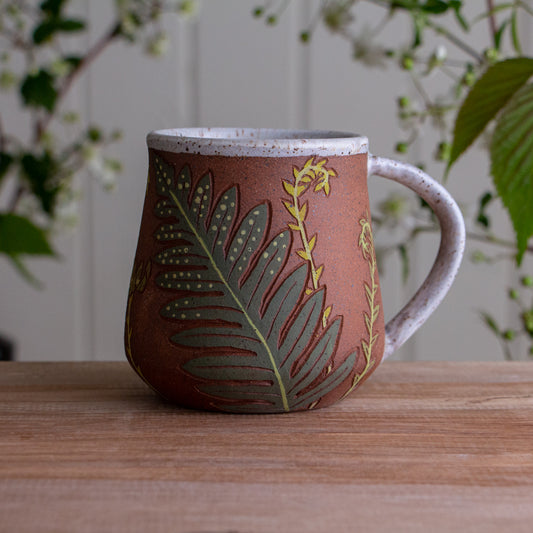 Tall Fern Stoneware Mug #2 [17oz]