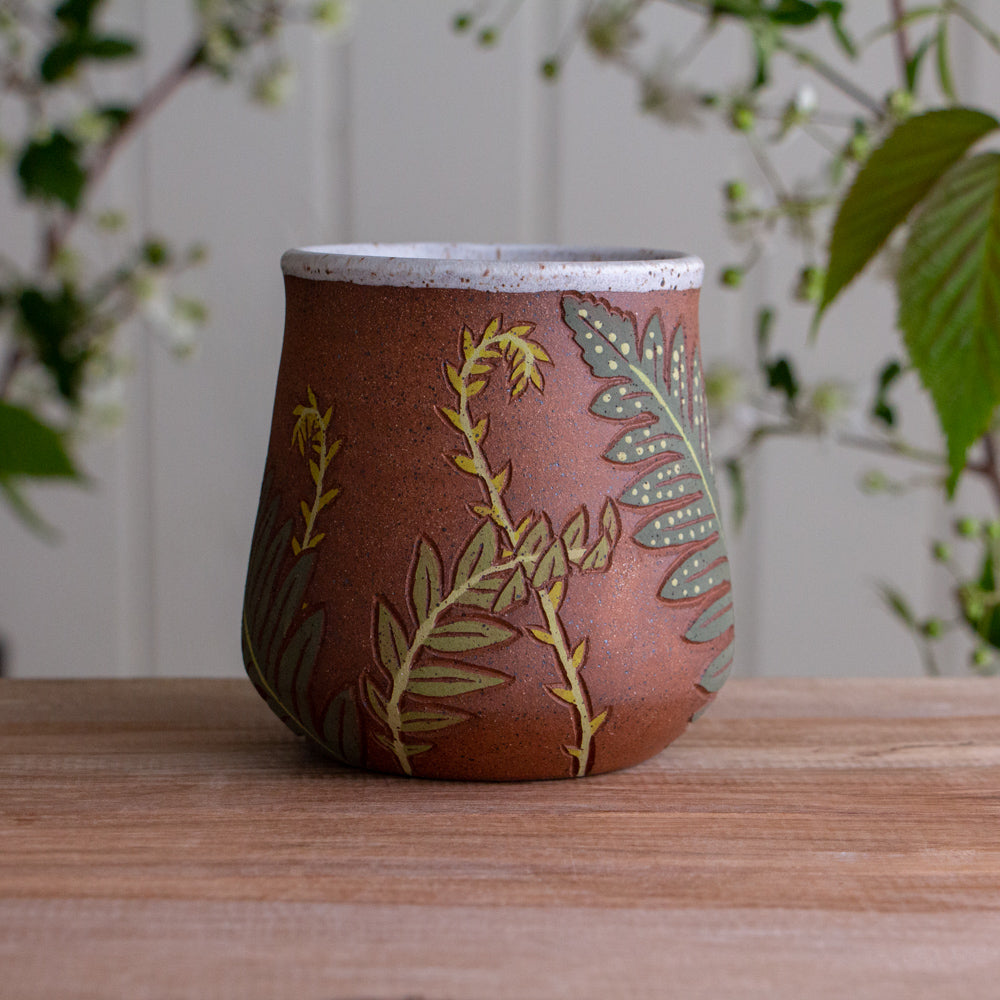 Tall Fern Stoneware Mug #2 [17oz]