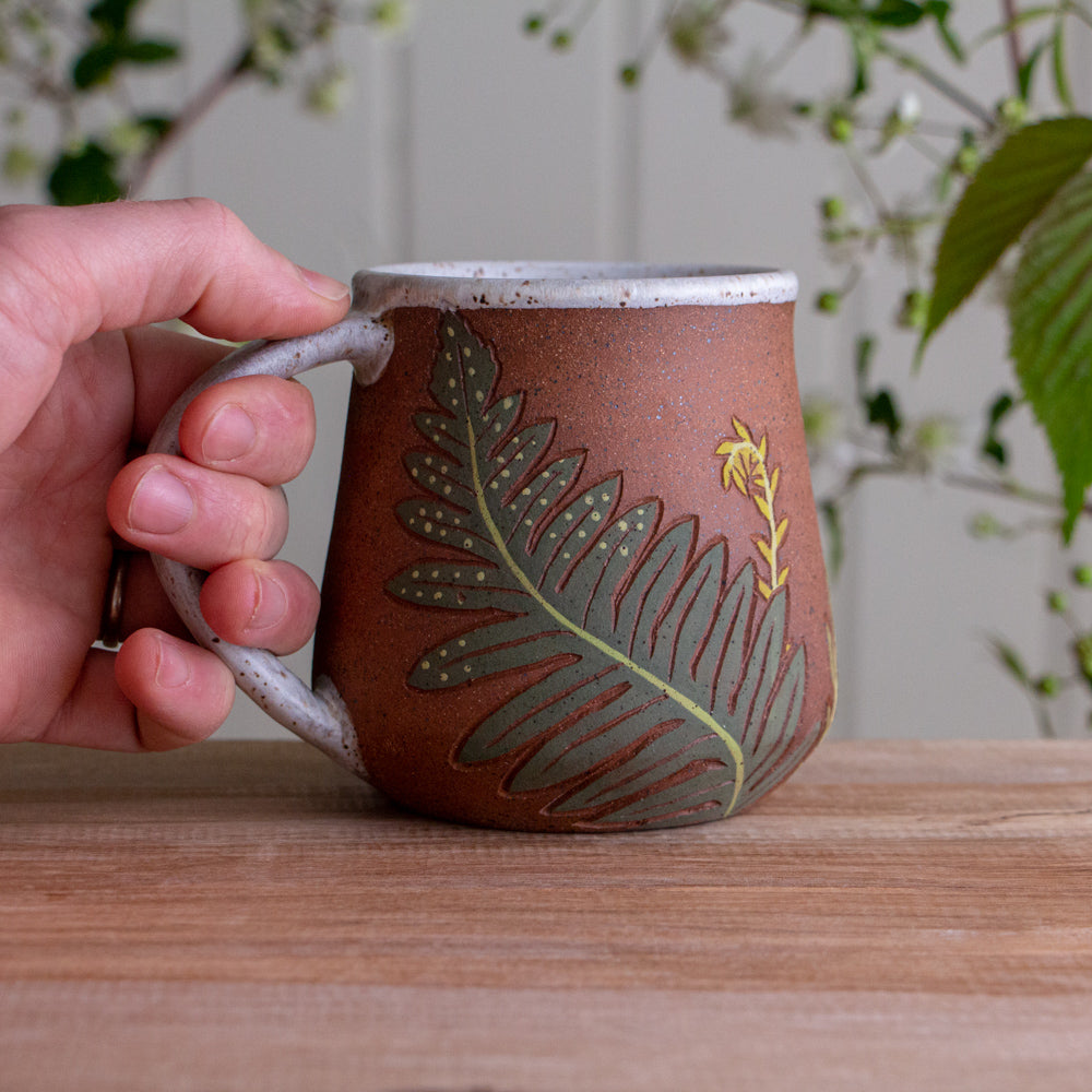 Tall Fern Stoneware Mug #2 [17oz]