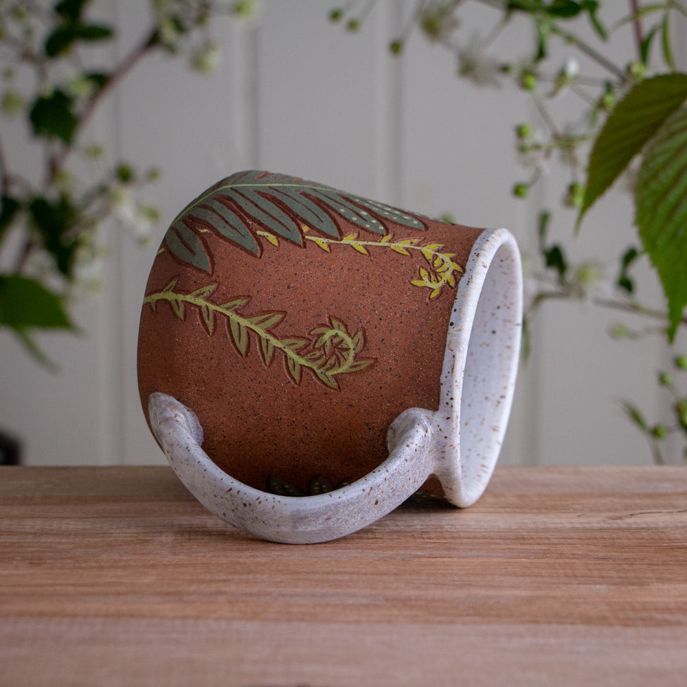 Tall Fern Stoneware Mug #2 [17oz]