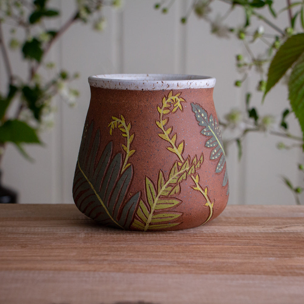 Tall Fern Stoneware Mug #3 [19oz]