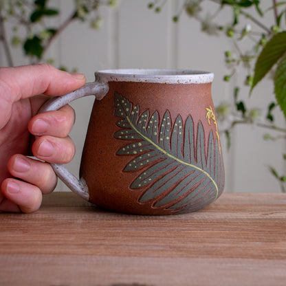 Tall Fern Stoneware Mug #3 [19oz]