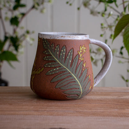 Tall Fern Stoneware Mug #4 [15oz]