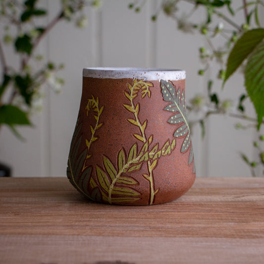 Tall Fern Stoneware Mug #4 [15oz]