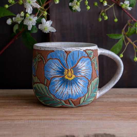 Pansy Stoneware Mug #2 [14oz]