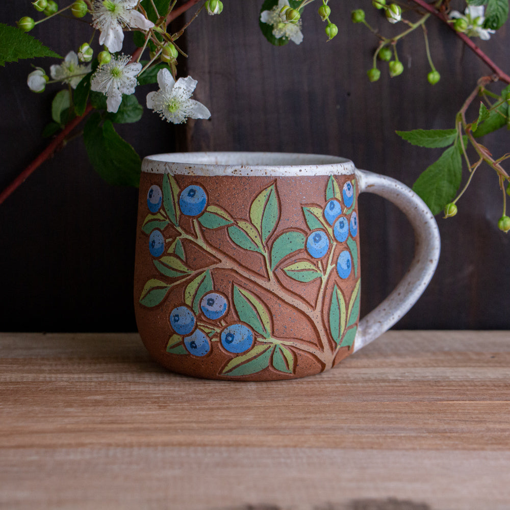 Blueberry Stoneware Mug #1 [14oz]
