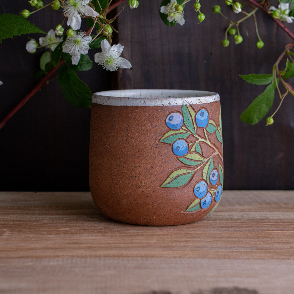 Blueberry Stoneware Mug #1 [14oz]