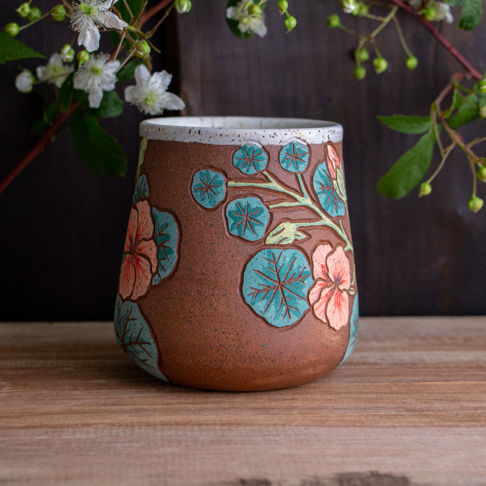Tall Nasturtium Stoneware Mug [17oz]