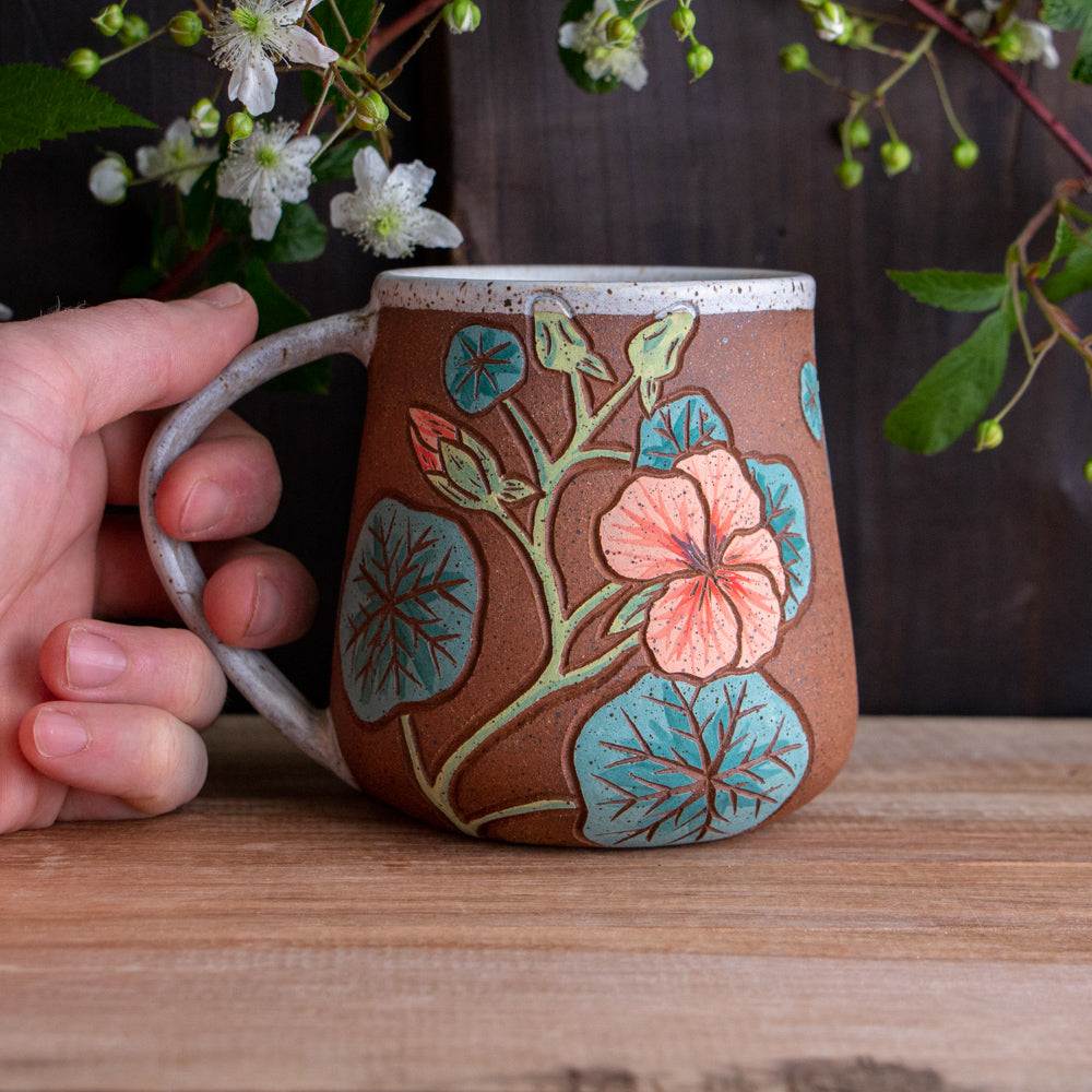 Tall Nasturtium Stoneware Mug [17oz]