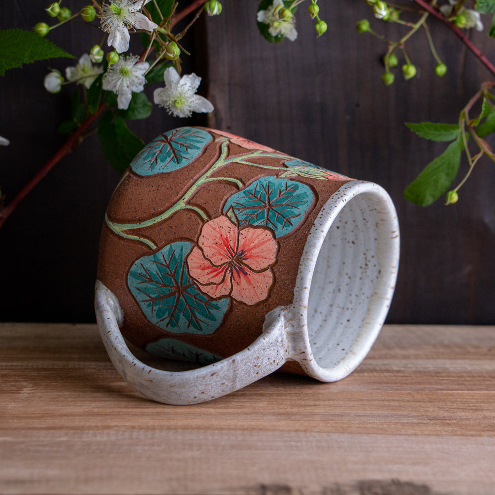 Tall Nasturtium Stoneware Mug [17oz]