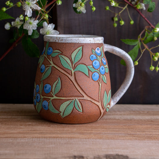 Tall Blueberry Stoneware Mug [19oz]