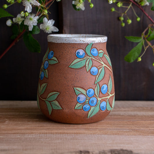 Tall Blueberry Stoneware Mug [19oz]