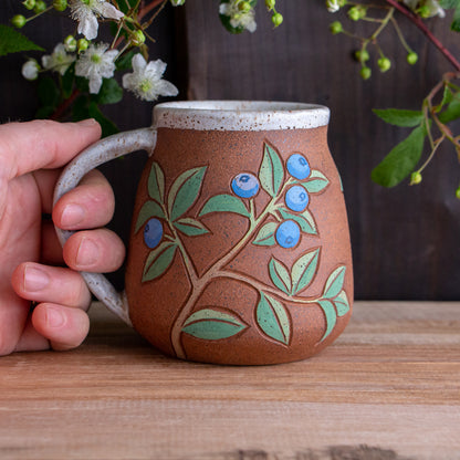 Tall Blueberry Stoneware Mug [19oz]