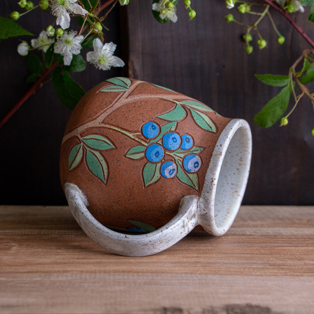 Tall Blueberry Stoneware Mug [19oz]