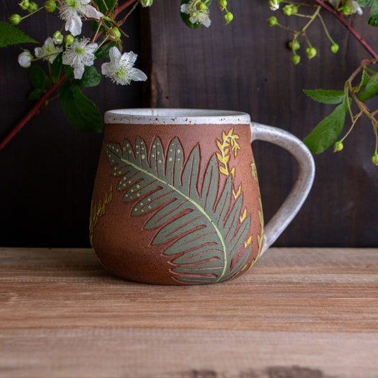 Tall Fern Stoneware Mug #1 [15oz]