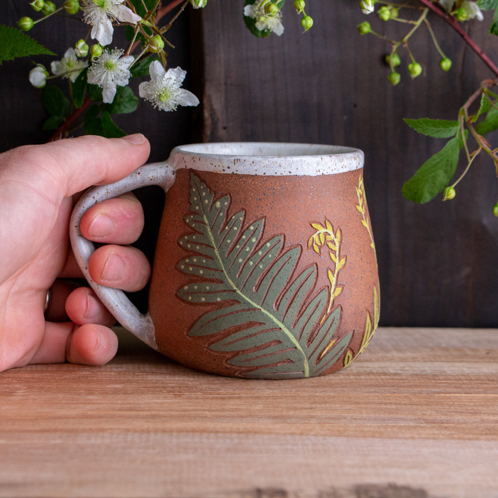 Tall Fern Stoneware Mug #1 [15oz]