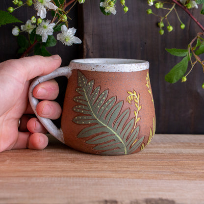 Tall Fern Stoneware Mug #1 [15oz]